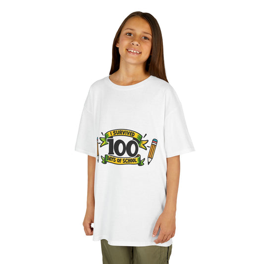 "I Survived 100 Days of School" Children's Heavy Cotton Tee