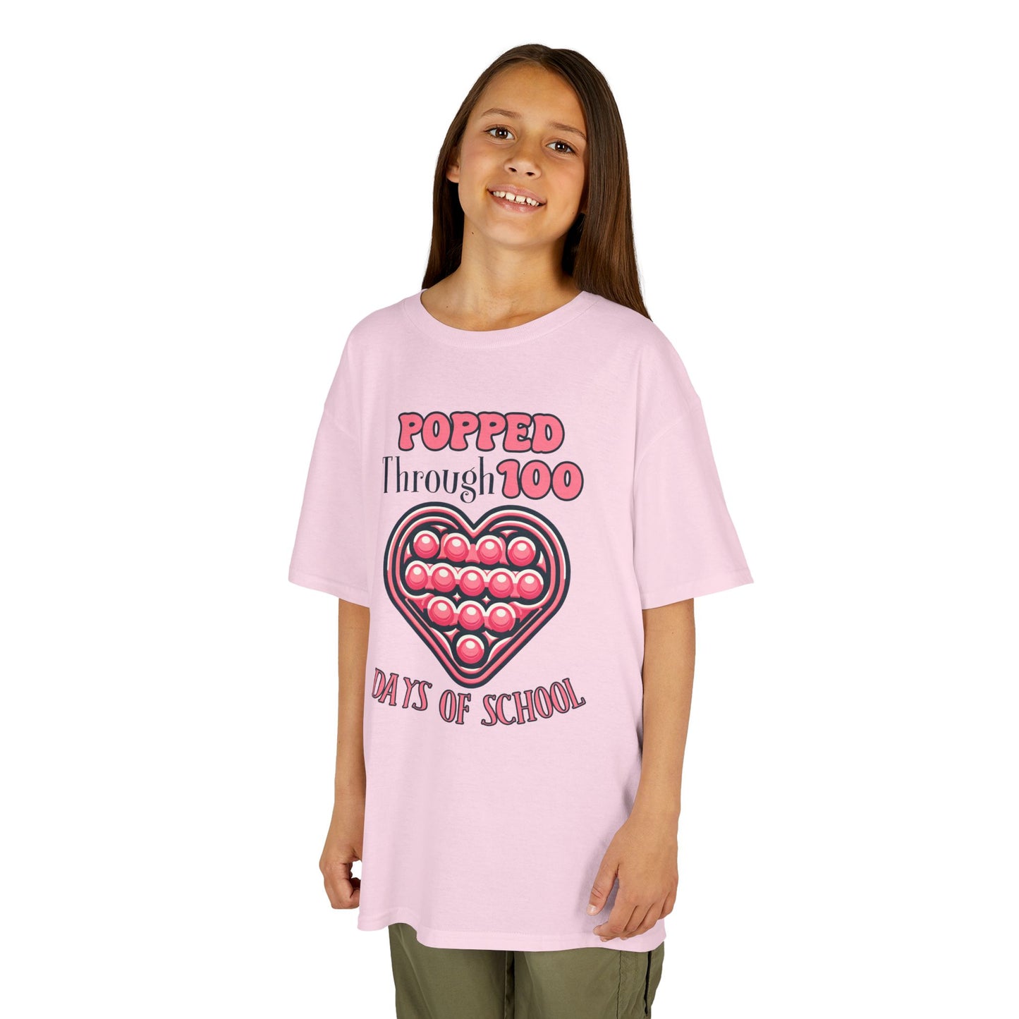 "Popped Through 100 Days of School" Children's Heavy Cotton Tee