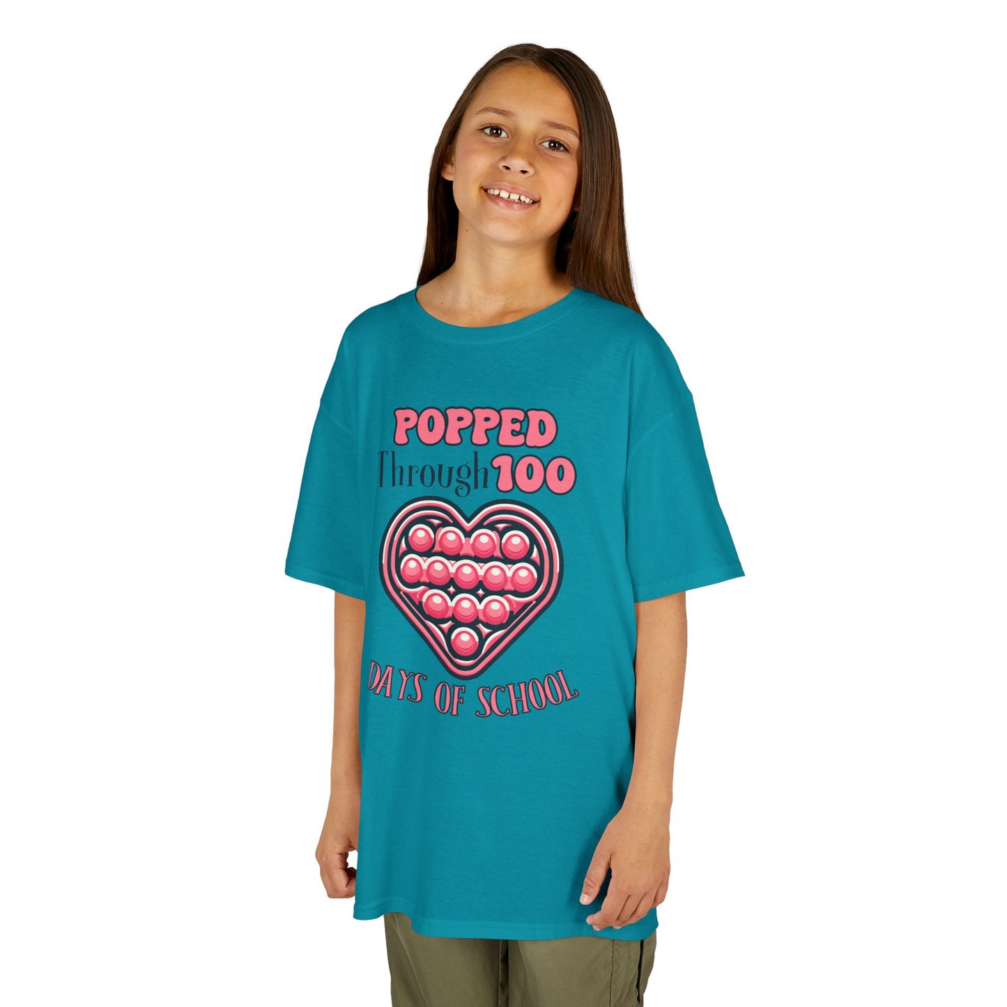 "Popped Through 100 Days of School" Children's Heavy Cotton Tee
