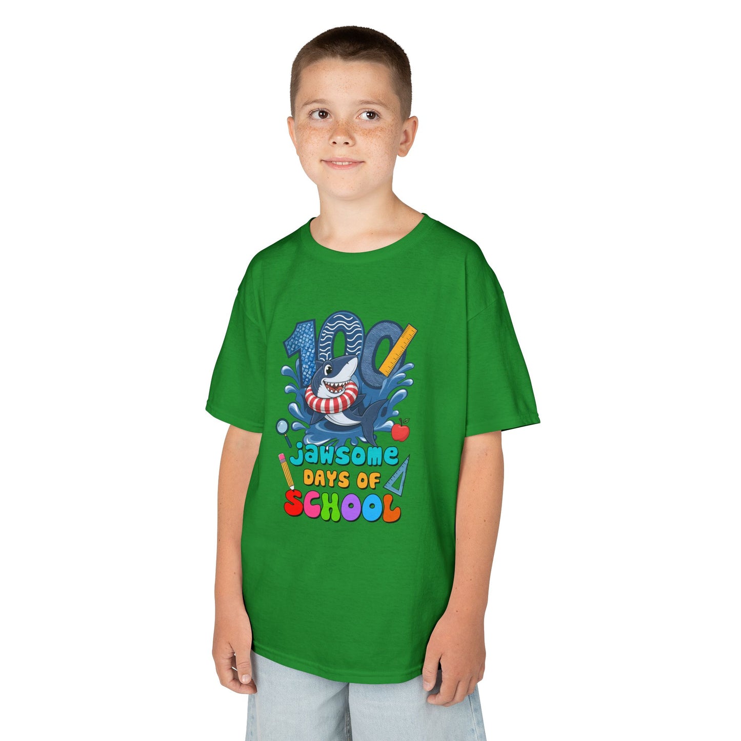 "100 Jawsome Days of School" Children's Heavy Cotton Tee