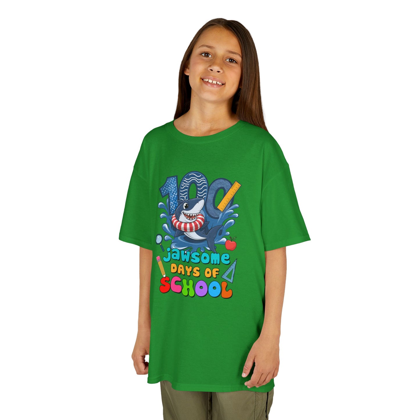 "100 Jawsome Days of School" Children's Heavy Cotton Tee