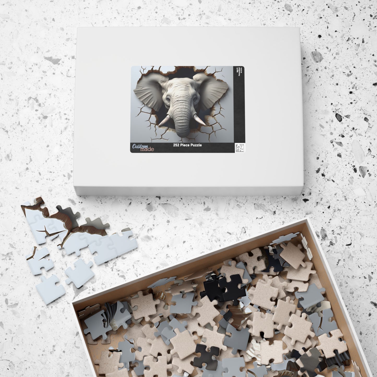 3D Elephant Breaking Wall Puzzle