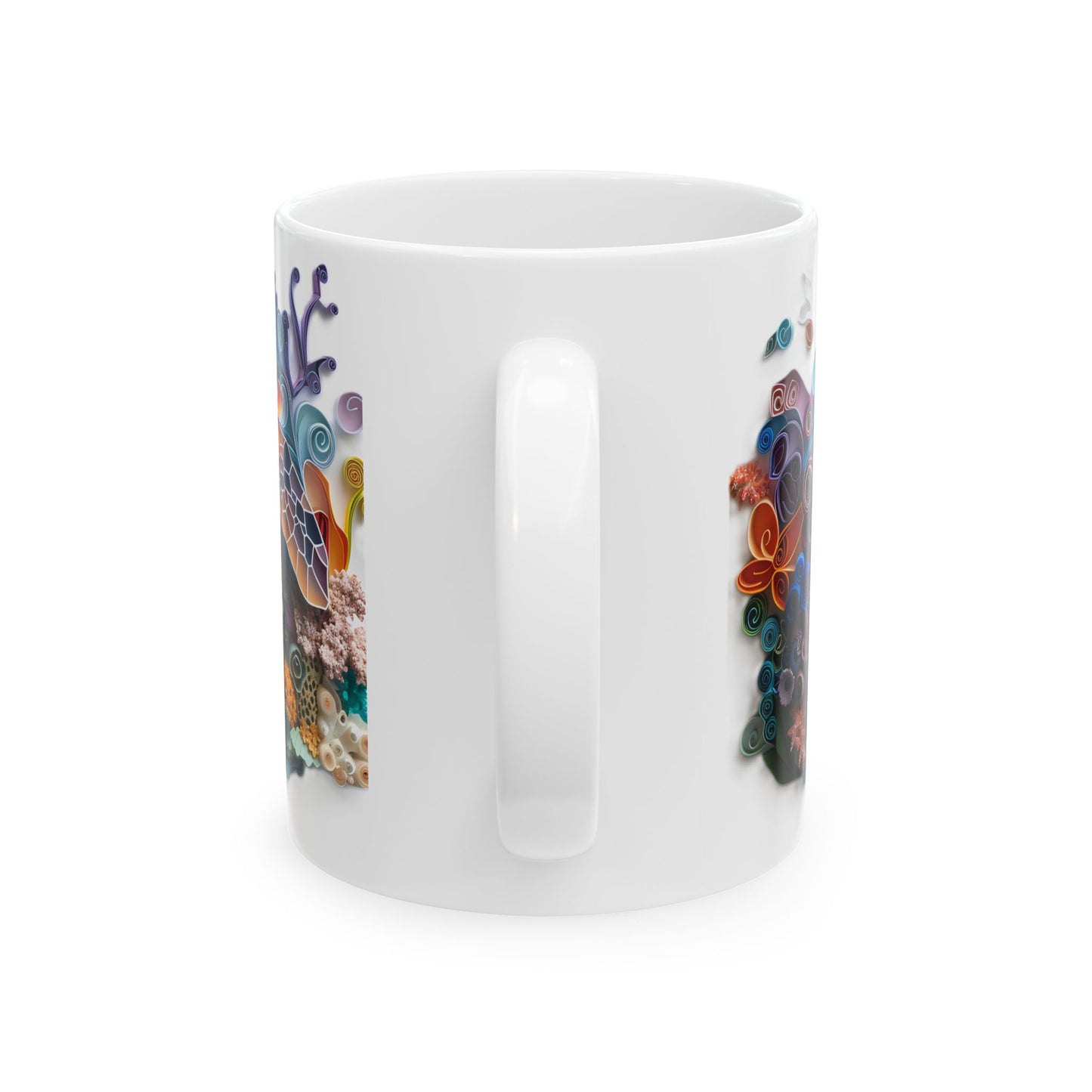 Sea Turtle Ocean Ceramic Mug - Colorful Underwater Wildlife Coffee Cup (11oz & 15oz)