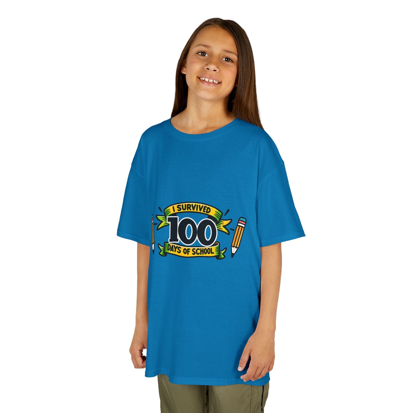 "I Survived 100 Days of School" Children's Heavy Cotton Tee