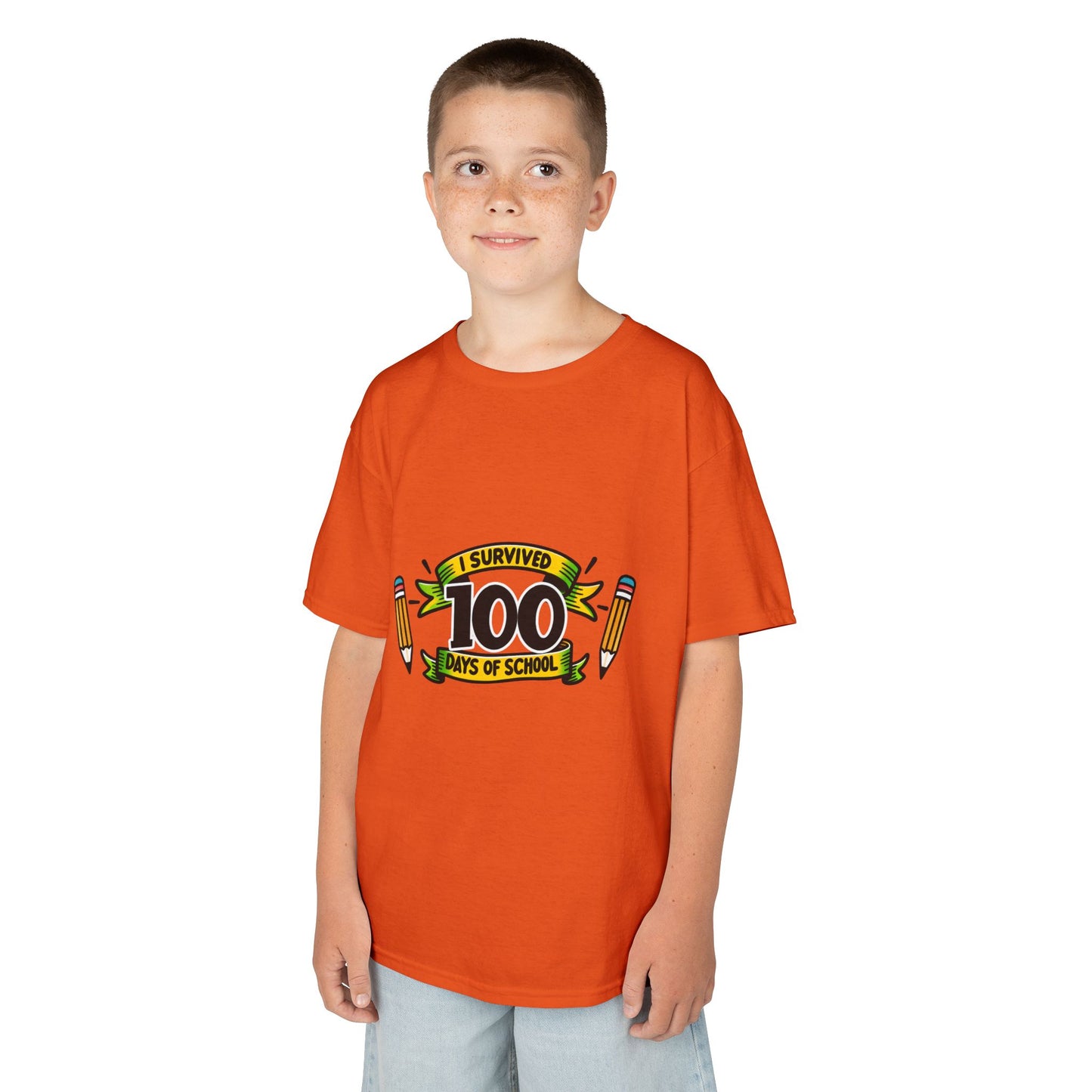 "I Survived 100 Days of School" Children's Heavy Cotton Tee