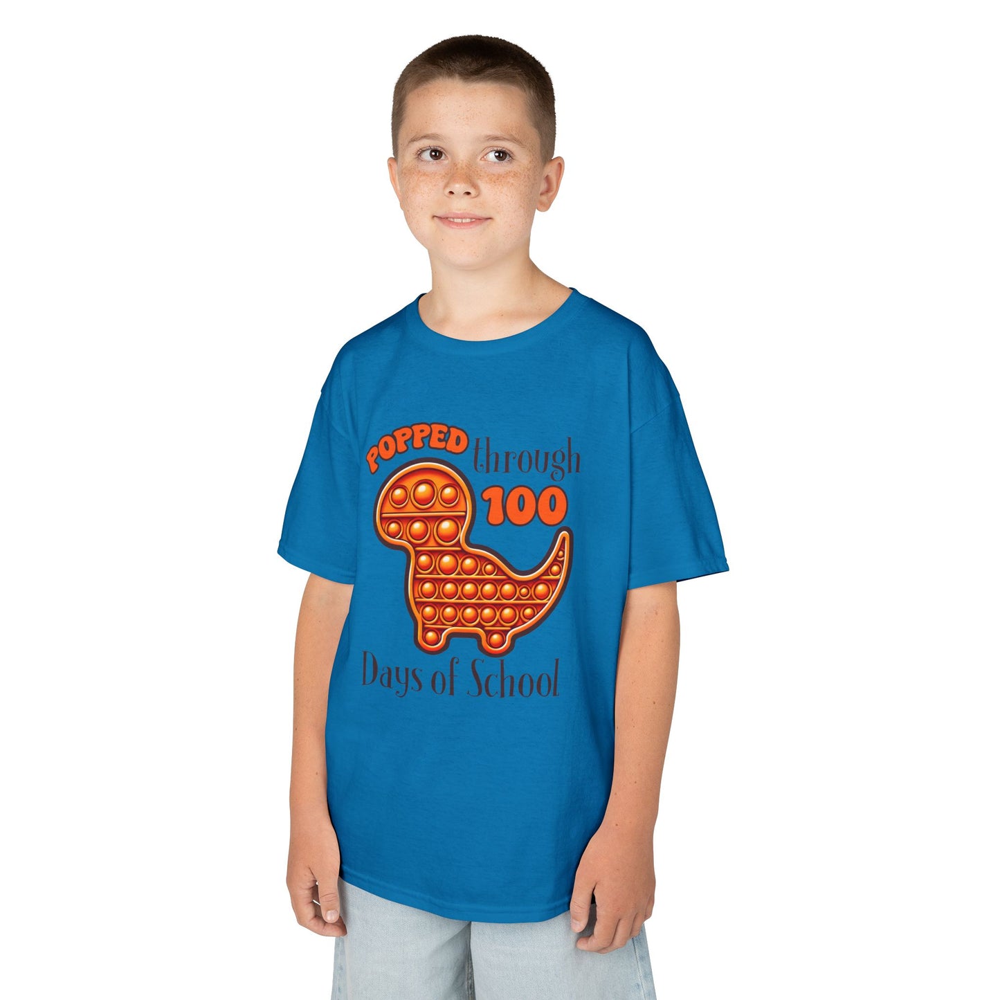 "Popped Through 100 Days of School" Children's Heavy Cotton Tee