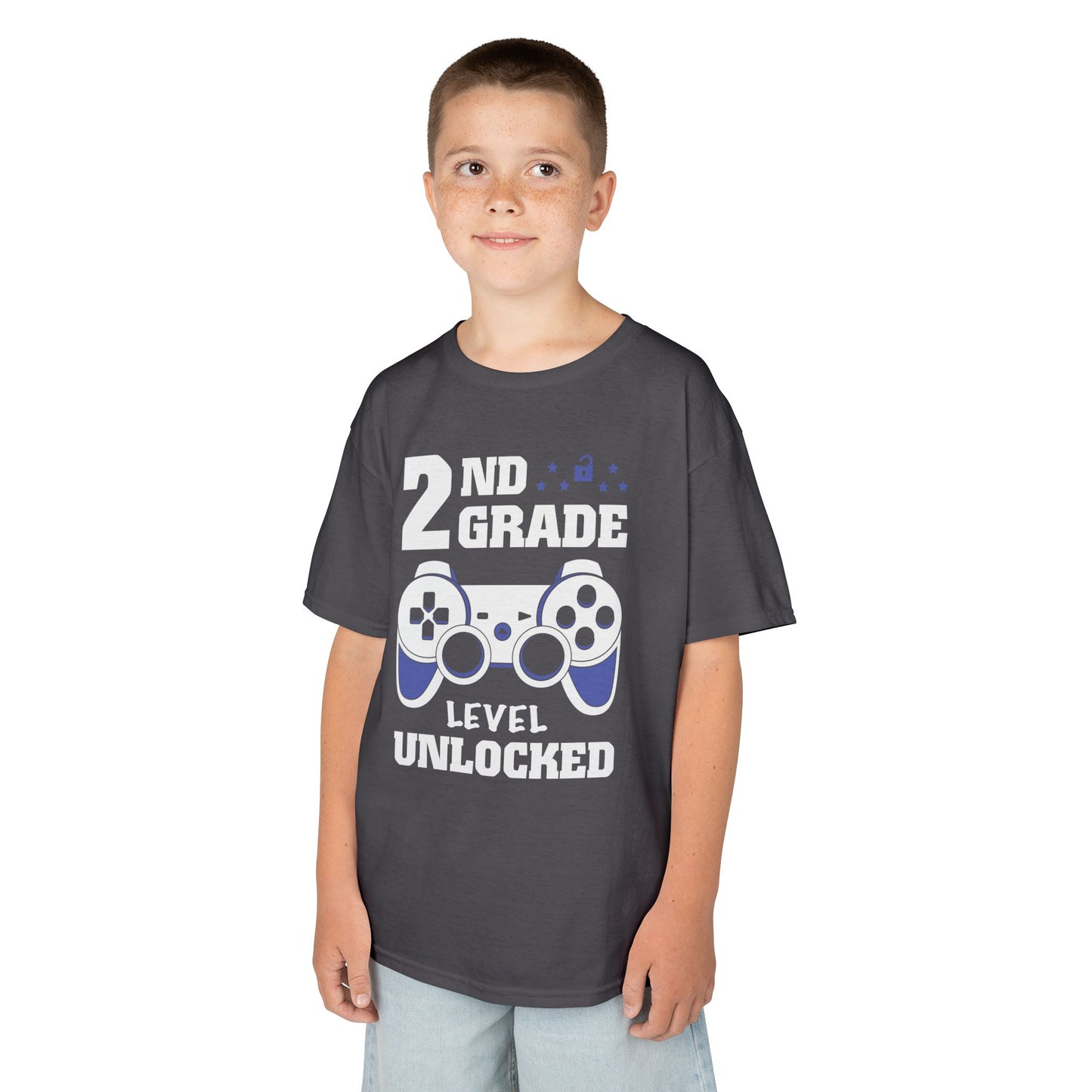 "2nd Grade Level Unlocked" Children's Heavy Cotton Tee