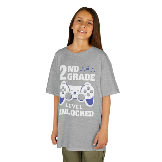 "2nd Grade Level Unlocked" Children's Heavy Cotton Tee