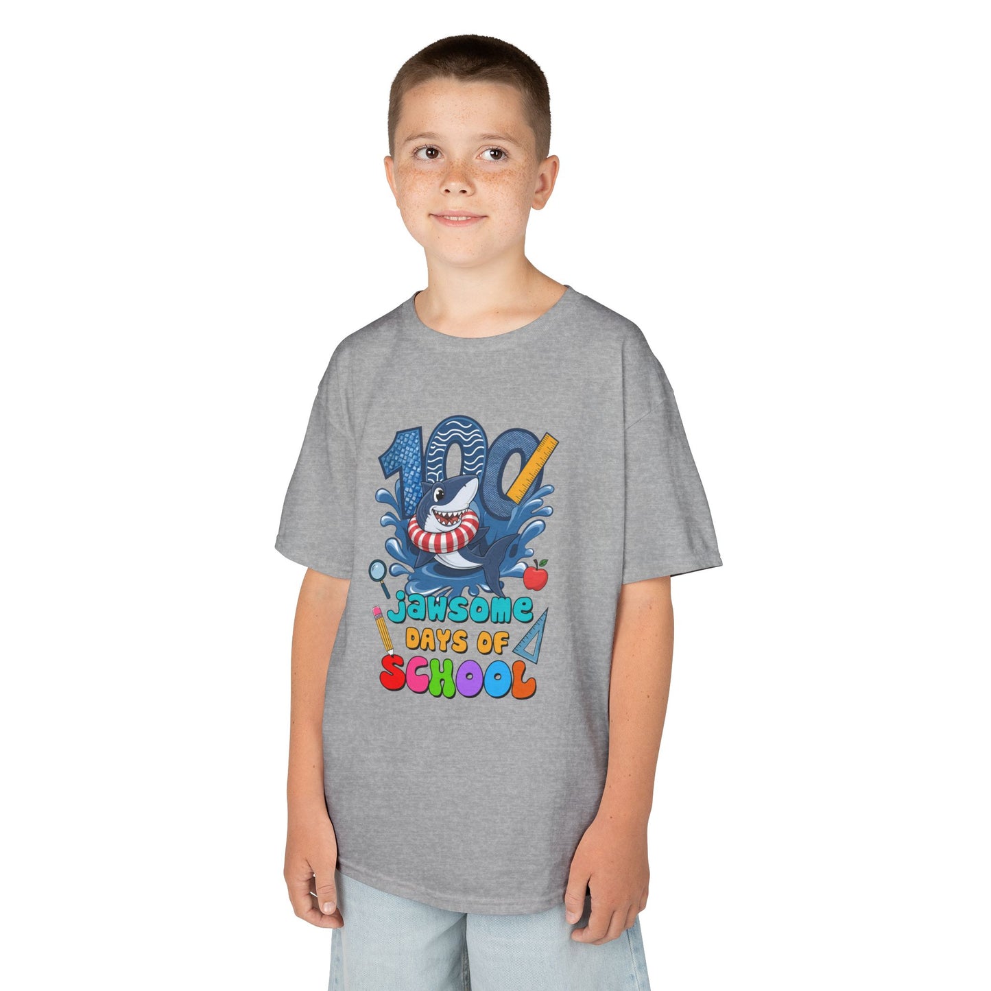 "100 Jawsome Days of School" Children's Heavy Cotton Tee