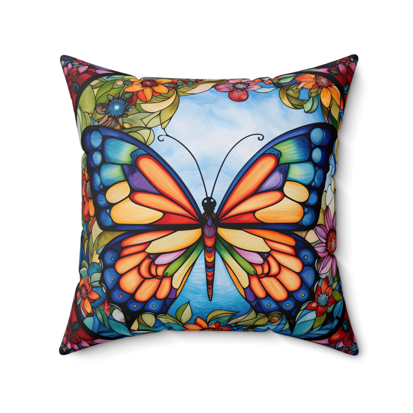 Vibrant Butterfly Decorative Square Pillow