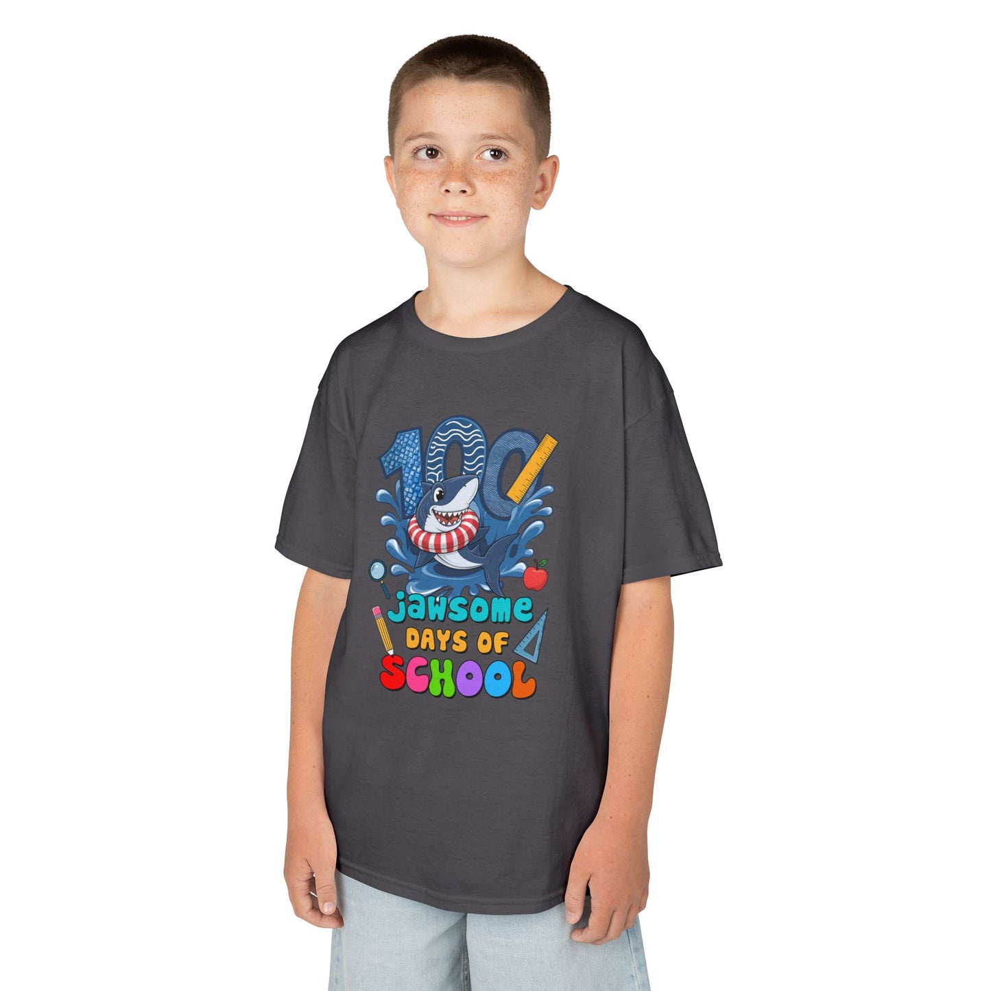 "100 Jawsome Days of School" Children's Heavy Cotton Tee