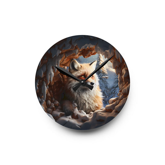 Cave Fox Wall Clock