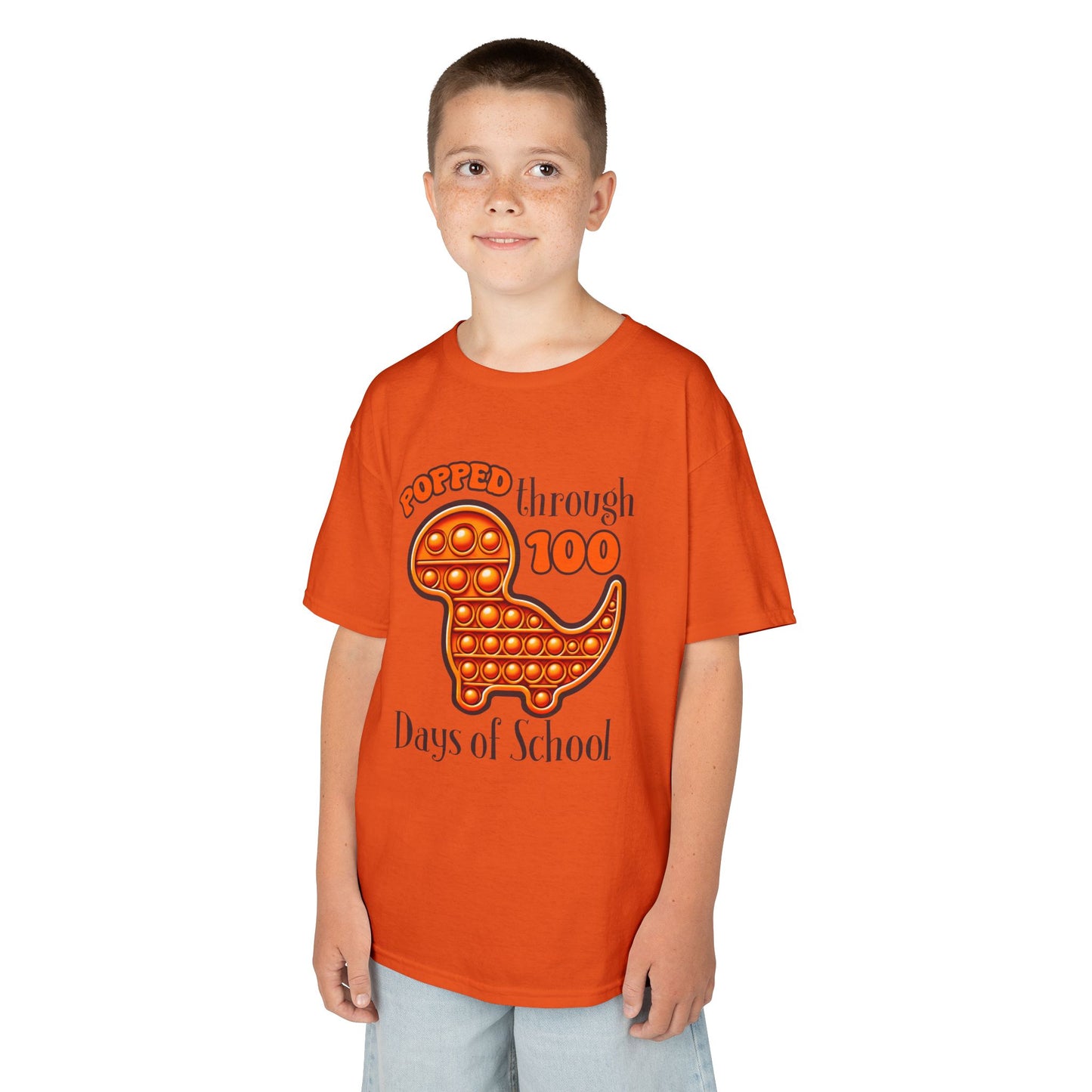 "Popped Through 100 Days of School" Children's Heavy Cotton Tee
